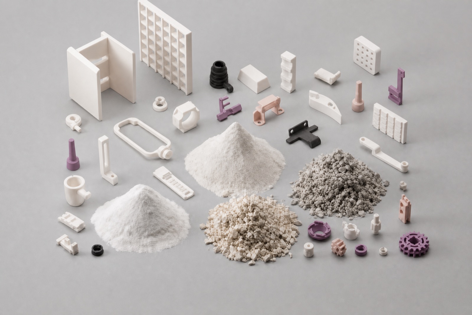 High-resolution ceramic powders and ceramic injection molded components
