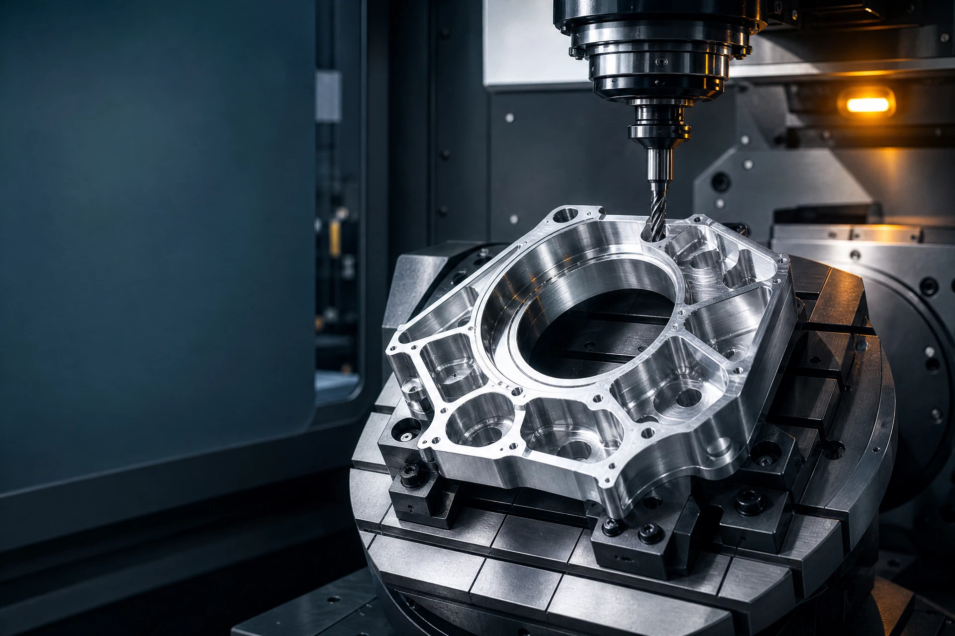 High-resolution CNC machining of a precision metal component